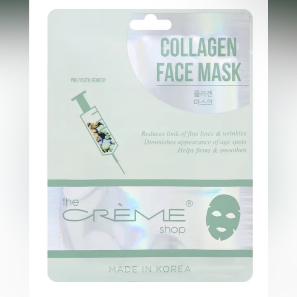 The Creme Shop COLLAGEN FACE MASK Korean skin care youth remedy NWT 2 masks